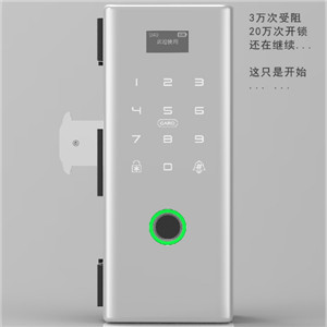 辦公室有框雙開平移APP藍(lán)牙智能密碼指紋玻璃門鎖 五金鎖具